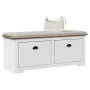 Banco de recibidor BODO blanco y marrón 114x40x45 cm by , Benches for halls and storage - Ref: Foro24-4016870, Price: 142,60 ...