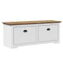 Banco de recibidor BODO blanco y marrón 114x40x45 cm by , Benches for halls and storage - Ref: Foro24-4016870, Price: 142,60 ...