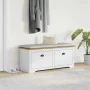 Banco de recibidor BODO blanco y marrón 114x40x45 cm by , Benches for halls and storage - Ref: Foro24-4016870, Price: 142,60 ...