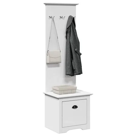 Mueble de entrada con ganchos BODO blanco 50x40x157 cm by , Benches for halls and storage - Ref: Foro24-4016872, Price: 100,0...
