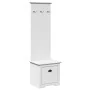 Mueble de entrada con ganchos BODO blanco 50x40x157 cm by , Benches for halls and storage - Ref: Foro24-4016872, Price: 100,0...