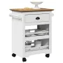 Carrito de cocina BODO blanco y marrón 67,5x45x80 cm von , Küchen- und Speisewagen - Ref: Foro24-4016879, Preis: 108,75 €, Ra...