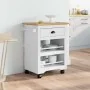 Carrito de cocina BODO blanco y marrón 67,5x45x80 cm von , Küchen- und Speisewagen - Ref: Foro24-4016879, Preis: 108,75 €, Ra...