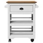 Carrito de cocina BODO blanco y marrón 67,5x45x80 cm von , Küchen- und Speisewagen - Ref: Foro24-4016879, Preis: 108,75 €, Ra...