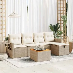 Juego de sofás jardín con cojines 6 pzas ratán sintético beige by , Garden sets - Ref: Foro24-3325810, Price: 442,78 €, Disco...