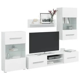 Muebles para TV 5 piezas con iluminación LED blanco mate by , TV Furniture - Ref: Foro24-3324229, Price: 478,22 €, Discount: %