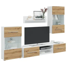 Muebles de TV 5 piezas con iluminación LED roble artesanal von , TV-Möbel - Ref: Foro24-3324234, Preis: 478,22 €, Rabatt: %