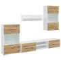 Muebles de TV 5 piezas con iluminación LED roble artesanal by , TV Furniture - Ref: Foro24-3324234, Price: 478,22 €, Discount: %