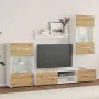 Muebles de TV 5 piezas con iluminación LED roble artesanal by , TV Furniture - Ref: Foro24-3324234, Price: 478,22 €, Discount: %