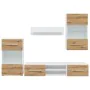 Muebles de TV 5 piezas con iluminación LED roble artesanal by , TV Furniture - Ref: Foro24-3324234, Price: 478,22 €, Discount: %