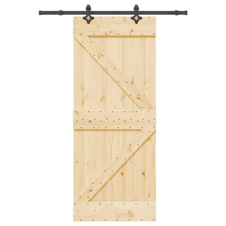 Puerta corredera con herrajes madera maciza de pino 85x210 cm von , Türen - Ref: Foro24-3332629, Preis: 186,18 €, Rabatt: %