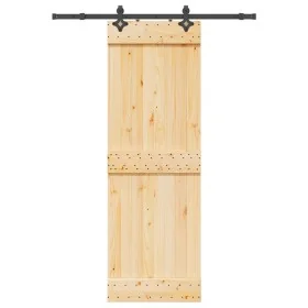 Puerta corredera con herrajes madera maciza de pino 70x210 cm by , Doors - Ref: Foro24-3332676, Price: 161,43 €, Discount: %