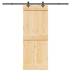 Puerta corredera con herrajes madera maciza de pino 80x210 cm von , Türen - Ref: Foro24-3332683, Preis: 186,57 €, Rabatt: %