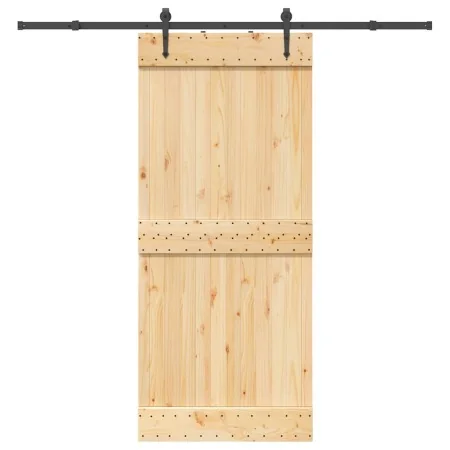 Puerta corredera con herrajes madera maciza de pino 90x210 cm de , Puertas - Ref: Foro24-3332697, Precio: 205,13 €, Descuento: %