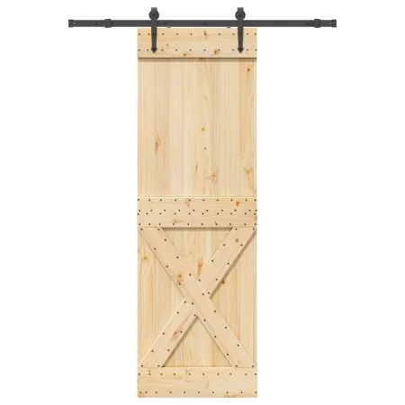 Puerta corredera con herrajes madera maciza de pino 70x210 cm de , Puertas - Ref: Foro24-3332784, Precio: 171,36 €, Descuento: %