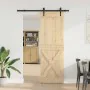 Puerta corredera con herrajes madera maciza de pino 70x210 cm de , Puertas - Ref: Foro24-3332784, Precio: 171,36 €, Descuento: %