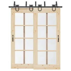 Kit de herrajes para puertas correderas acero negro 183 cm by , Door items - Ref: Foro24-3295737, Price: 100,26 €, Discount: %