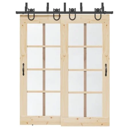 Kit de herrajes para puertas correderas acero negro 183 cm von , Türartikel - Ref: Foro24-3295737, Preis: 100,66 €, Rabatt: %