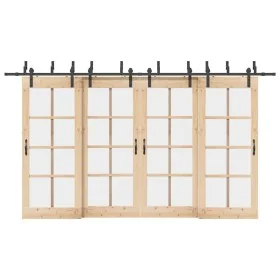 Kit de herrajes para puertas correderas acero negro 400 cm by , Door items - Ref: Foro24-3295742, Price: 251,91 €, Discount: %