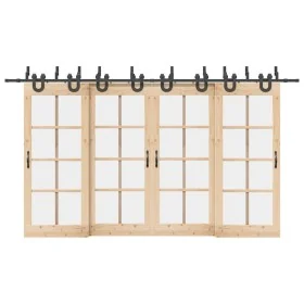 Kit de herrajes para puertas correderas acero negro 400 cm by , Door items - Ref: Foro24-3295754, Price: 239,24 €, Discount: %