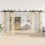 Kit de herrajes para puertas correderas acero negro 400 cm by , Door items - Ref: Foro24-3295754, Price: 240,00 €, Discount: %