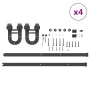 Kit de herrajes para puertas correderas acero negro 400 cm by , Door items - Ref: Foro24-3295754, Price: 240,00 €, Discount: %