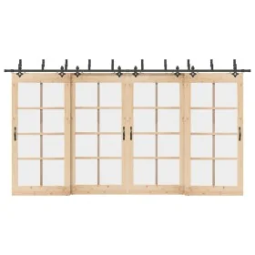 Kit de herrajes para puertas correderas acero negro 427 cm by , Door items - Ref: Foro24-3295756, Price: 311,58 €, Discount: %