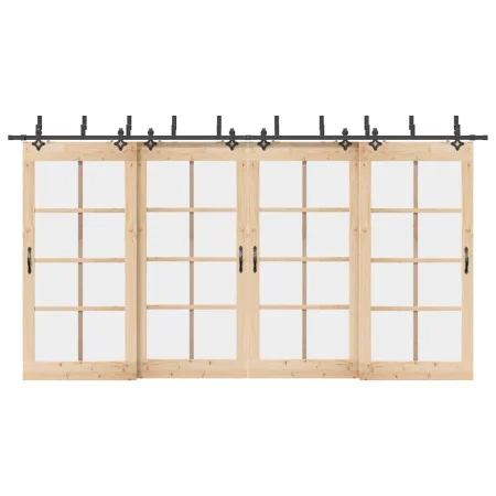 Kit de herrajes para puertas correderas acero negro 427 cm de , Artículos para puertas - Ref: Foro24-3295756, Precio: 311,58 ...