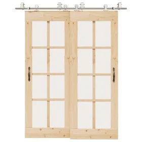 Kit de herrajes para puerta corredera 183 cm acero plateado by , Door items - Ref: Foro24-3295763, Price: 182,33 €, Discount: %