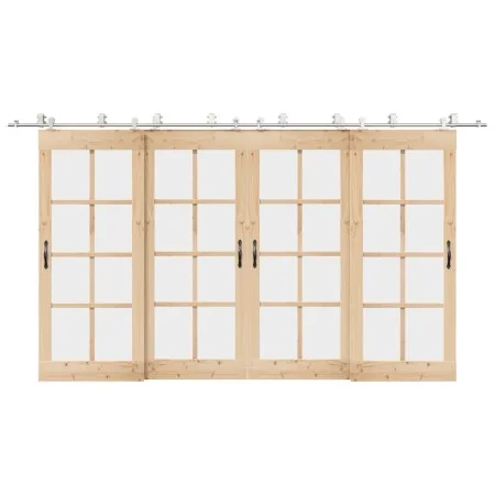 Kit de herrajes para puerta corredera 400 cm acero plateado von , Türartikel - Ref: Foro24-3295768, Preis: 438,63 €, Rabatt: %