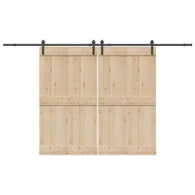 Kit de herrajes para puertas correderas acero negro 366 cm by , Door items - Ref: Foro24-3295777, Price: 100,88 €, Discount: %