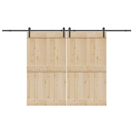 Kit de herrajes para puertas correderas acero negro 366 cm de , Artículos para puertas - Ref: Foro24-3295777, Precio: 100,88 ...