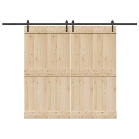 Kit de herrajes para puertas correderas acero negro 305 cm by , Door items - Ref: Foro24-3295775, Price: 130,41 €, Discount: %