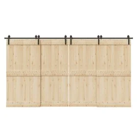 Kit de herrajes para puertas correderas acero negro 400 cm by , Door items - Ref: Foro24-3295796, Price: 183,98 €, Discount: %