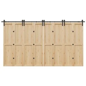 Kit de herrajes para puertas correderas acero negro 400 cm by , Door items - Ref: Foro24-3295804, Price: 226,33 €, Discount: %
