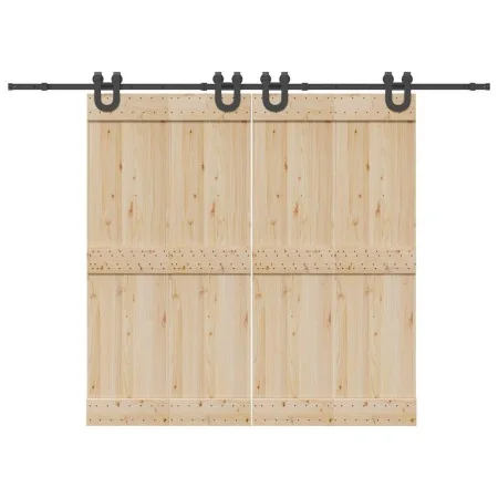 Kit de herrajes para puertas correderas acero negro 366 cm by , Door items - Ref: Foro24-3295789, Price: 100,55 €, Discount: %