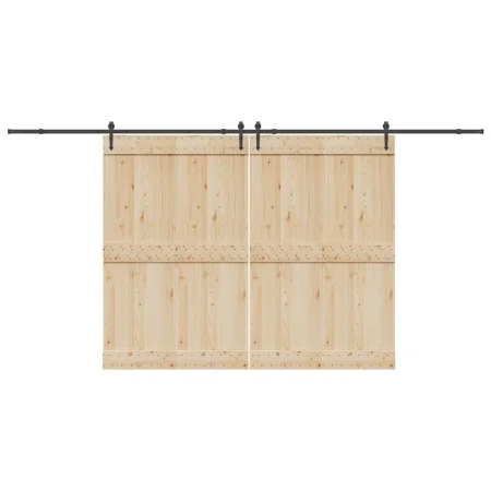 Kit de herrajes para puertas correderas acero negro 427 cm de , Artículos para puertas - Ref: Foro24-3295782, Precio: 164,04 ...