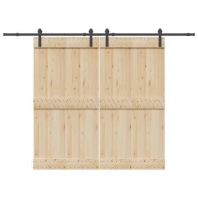 Kit de herrajes para puertas correderas acero negro 427 cm by , Door items - Ref: Foro24-3295780, Price: 138,67 €, Discount: %