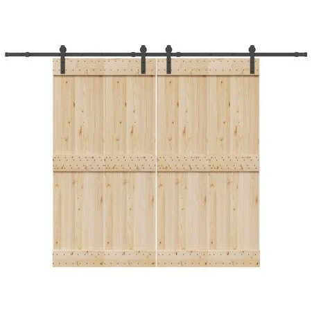 Kit de herrajes para puertas correderas acero negro 427 cm de , Artículos para puertas - Ref: Foro24-3295780, Precio: 137,99 ...