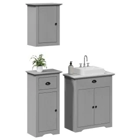 Juego de muebles de baño BODO 3 pzas madera maciza pino gris de , Muebles de baño - Ref: Foro24-3307649, Precio: 232,32 €, De...