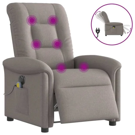Sillón reclinable de masaje eléctrico tela gris taupe by , Armchairs - Ref: Foro24-3303251, Price: 263,77 €, Discount: %