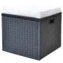 Set comedor de jardín 6 piezas y cojines ratán sintético negro de vidaXL, Conjuntos de jardín - Ref: Foro24-42643, Precio: 68...