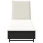Tumbona con ruedas y cojín ratán sintético negro de , Tumbonas - Ref: Foro24-4104033, Precio: 161,49 €, Descuento: %