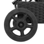 Tumbona con ruedas y cojín ratán sintético negro de , Tumbonas - Ref: Foro24-4104033, Precio: 161,49 €, Descuento: %