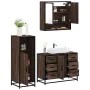 Set de muebles baño 3 pzas madera contrachapada roble marrón de , Muebles de baño - Ref: Foro24-3300994, Precio: 264,64 €, De...