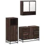 Set de muebles baño 3 pzas madera contrachapada roble marrón de , Muebles de baño - Ref: Foro24-3300994, Precio: 264,64 €, De...