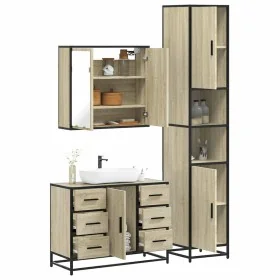 Set de muebles de baño 3 pzas madera contrachapada roble Sonoma von , Badezimmermöbel - Ref: Foro24-3301081, Preis: 332,44 €,...