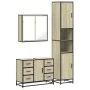 Set de muebles de baño 3 pzas madera contrachapada roble Sonoma by , Bathroom furniture - Ref: Foro24-3301081, Price: 331,81 ...