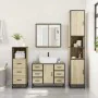 Set de muebles de baño 3 pzas madera contrachapada roble Sonoma by , Bathroom furniture - Ref: Foro24-3301081, Price: 331,81 ...