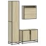 Set de muebles de baño 3 pzas madera contrachapada roble Sonoma by , Bathroom furniture - Ref: Foro24-3301081, Price: 331,81 ...